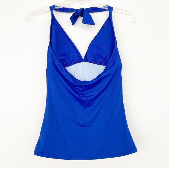 Tommy Bahama Blue Ruched Tankini Swim Top Sz S4 - Picture 2 of 5